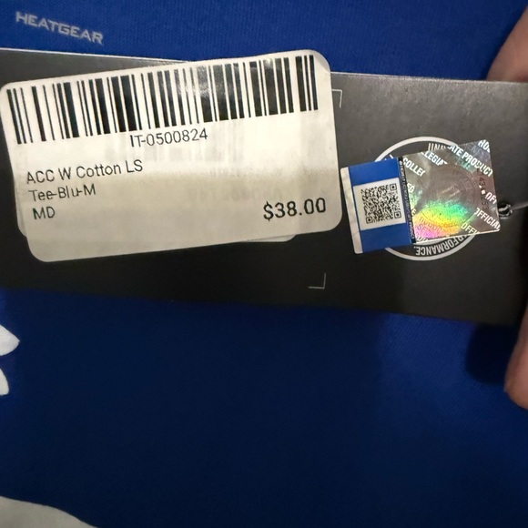 Under Armour Royal Blue ACC Logo Long Sleeve *NEW WITH TAGS* - Picture 6 of 7